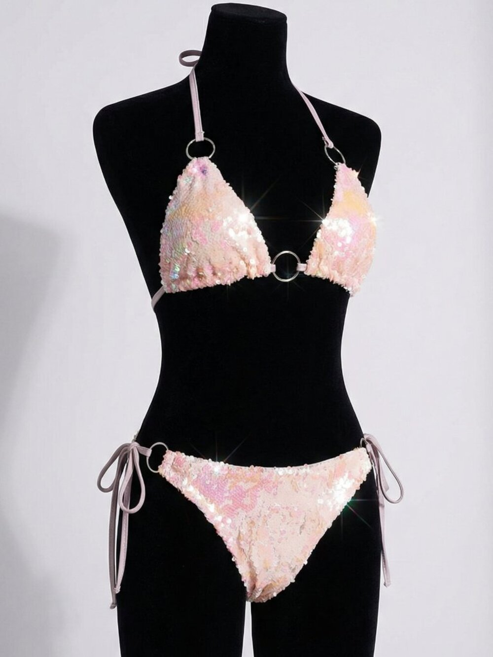Luxury Glamorous Runway Embellished Couture Sexy Beaded Sequins Swimsuit Bikini